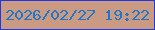 文字の大きさ：4、枠の色：1e39e4、背景の色：cb9a82、文字の色：2176ca 無料ブログパーツのブログ時計