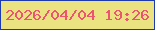 文字の大きさ：3、枠の色：1e3ab0、背景の色：ebe381、文字の色：ed546f 無料ブログパーツのブログ時計