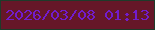 文字の大きさ：5、枠の色：1e3b2a、背景の色：661728、文字の色：721ccd 無料ブログパーツのブログ時計