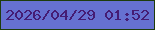 文字の大きさ：2、枠の色：1e3c0b、背景の色：6671d1、文字の色：451c74 無料ブログパーツのブログ時計
