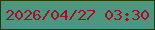 文字の大きさ：5、枠の色：1e3d01、背景の色：4d9780、文字の色：a30e29 無料ブログパーツのブログ時計