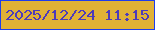 文字の大きさ：1、枠の色：1e3ded、背景の色：e1b236、文字の色：4d3bba 無料ブログパーツのブログ時計