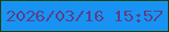 文字の大きさ：5、枠の色：1e3f0a、背景の色：1794f3、文字の色：5a4088 無料ブログパーツのブログ時計