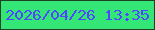 文字の大きさ：4、枠の色：1e4026、背景の色：33e675、文字の色：4f47ff 無料ブログパーツのブログ時計