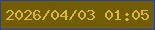 文字の大きさ：1、枠の色：1e41ba、背景の色：735d04、文字の色：daba27 無料ブログパーツのブログ時計
