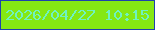 文字の大きさ：4、枠の色：1e42ad、背景の色：85e813、文字の色：6ff2c1 無料ブログパーツのブログ時計