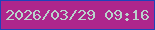 文字の大きさ：1、枠の色：1e43ba、背景の色：ae268c、文字の色：b9d3cb 無料ブログパーツのブログ時計