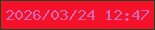 文字の大きさ：5、枠の色：1e4620、背景の色：f5112a、文字の色：d268b0 無料ブログパーツのブログ時計
