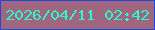 文字の大きさ：5、枠の色：1e46eb、背景の色：a0667e、文字の色：2afbd0 無料ブログパーツのブログ時計