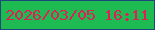 文字の大きさ：3、枠の色：1e477b、背景の色：1ebb53、文字の色：e01e57 無料ブログパーツのブログ時計