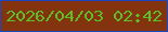 文字の大きさ：3、枠の色：1e47c3、背景の色：84330f、文字の色：5ebf25 無料ブログパーツのブログ時計