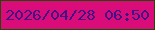 文字の大きさ：5、枠の色：1e4a04、背景の色：da0c79、文字の色：421186 無料ブログパーツのブログ時計
