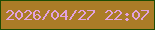 文字の大きさ：2、枠の色：1e4c02、背景の色：ab7c27、文字の色：e1a2df 無料ブログパーツのブログ時計
