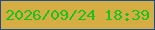 文字の大きさ：4、枠の色：1e4d8e、背景の色：d5ad43、文字の色：18c220 無料ブログパーツのブログ時計