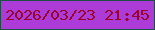 文字の大きさ：4、枠の色：1e4f44、背景の色：ad3bd7、文字の色：97042f 無料ブログパーツのブログ時計