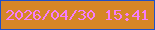 文字の大きさ：4、枠の色：1e50c8、背景の色：d68627、文字の色：f67dfa 無料ブログパーツのブログ時計