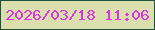 文字の大きさ：1、枠の色：1e5340、背景の色：dbdfad、文字の色：db35e0 無料ブログパーツのブログ時計