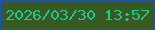文字の大きさ：2、枠の色：1e54ad、背景の色：375a24、文字の色：21c88e 無料ブログパーツのブログ時計