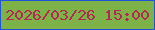 文字の大きさ：2、枠の色：1e55d8、背景の色：7db248、文字の色：b22a4f 無料ブログパーツのブログ時計
