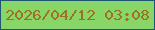 文字の大きさ：1、枠の色：1e5775、背景の色：88d667、文字の色：9d7120 無料ブログパーツのブログ時計