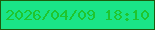 文字の大きさ：4、枠の色：1e5a0d、背景の色：1ae487、文字の色：1fc52e 無料ブログパーツのブログ時計