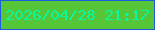 文字の大きさ：1、枠の色：1e5ae2、背景の色：56c639、文字の色：08f89f 無料ブログパーツのブログ時計