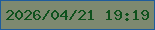 文字の大きさ：1、枠の色：1e5c9c、背景の色：7d8970、文字の色：0e511c 無料ブログパーツのブログ時計