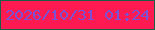 文字の大きさ：1、枠の色：1e5e48、背景の色：ff1a52、文字の色：7d51d4 無料ブログパーツのブログ時計