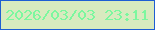 文字の大きさ：4、枠の色：1e5ed3、背景の色：d8eabf、文字の色：7cf79f 無料ブログパーツのブログ時計