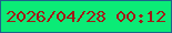 文字の大きさ：4、枠の色：1e618c、背景の色：0beb76、文字の色：a31917 無料ブログパーツのブログ時計