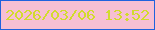 文字の大きさ：1、枠の色：1e62de、背景の色：f6bfd3、文字の色：d2db2d 無料ブログパーツのブログ時計