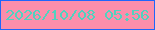 文字の大きさ：1、枠の色：1e66fb、背景の色：fb8eab、文字の色：50d2bf 無料ブログパーツのブログ時計