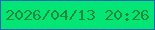 文字の大きさ：1、枠の色：1e67b4、背景の色：03e676、文字の色：248a37 無料ブログパーツのブログ時計
