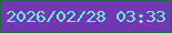 文字の大きさ：3、枠の色：1e6945、背景の色：7039b1、文字の色：69f5e6 無料ブログパーツのブログ時計