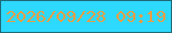 文字の大きさ：3、枠の色：1e6a79、背景の色：2ed9ff、文字の色：e69d44 無料ブログパーツのブログ時計
