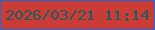 文字の大きさ：1、枠の色：1e6ad4、背景の色：c93b34、文字の色：245b5e 無料ブログパーツのブログ時計