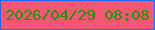 文字の大きさ：2、枠の色：1e6af6、背景の色：f55674、文字の色：229308 無料ブログパーツのブログ時計