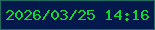 文字の大きさ：1、枠の色：1e6b5f、背景の色：03194c、文字の色：10d732 無料ブログパーツのブログ時計