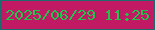 文字の大きさ：5、枠の色：1e6b6d、背景の色：c21964、文字の色：22c24c 無料ブログパーツのブログ時計