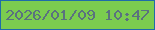 文字の大きさ：3、枠の色：1e6ca9、背景の色：7bcc4f、文字の色：5a717f 無料ブログパーツのブログ時計