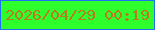文字の大きさ：1、枠の色：1e70f6、背景の色：2eff2c、文字の色：b97b21 無料ブログパーツのブログ時計