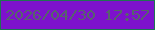 文字の大きさ：2、枠の色：1e7453、背景の色：7d12cd、文字の色：56636c 無料ブログパーツのブログ時計