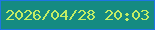 文字の大きさ：1、枠の色：1e75e3、背景の色：158b81、文字の色：c3ee65 無料ブログパーツのブログ時計