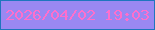 文字の大きさ：4、枠の色：1e76be、背景の色：9a88f2、文字の色：fe6fcc 無料ブログパーツのブログ時計