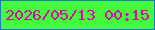 文字の大きさ：5、枠の色：1e78c7、背景の色：43fb3c、文字の色：df06ad 無料ブログパーツのブログ時計