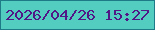 文字の大きさ：2、枠の色：1e7a87、背景の色：52cdbf、文字の色：511786 無料ブログパーツのブログ時計
