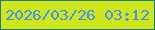 文字の大きさ：1、枠の色：1e7c84、背景の色：cee61a、文字の色：4092f6 無料ブログパーツのブログ時計