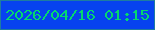 文字の大きさ：2、枠の色：1e7ca0、背景の色：0742ef、文字の色：05d86e 無料ブログパーツのブログ時計