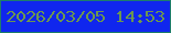 文字の大きさ：3、枠の色：1e7d6b、背景の色：1026ee、文字の色：6c974f 無料ブログパーツのブログ時計