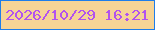 文字の大きさ：4、枠の色：1e7dea、背景の色：f6d496、文字の色：b253ee 無料ブログパーツのブログ時計
